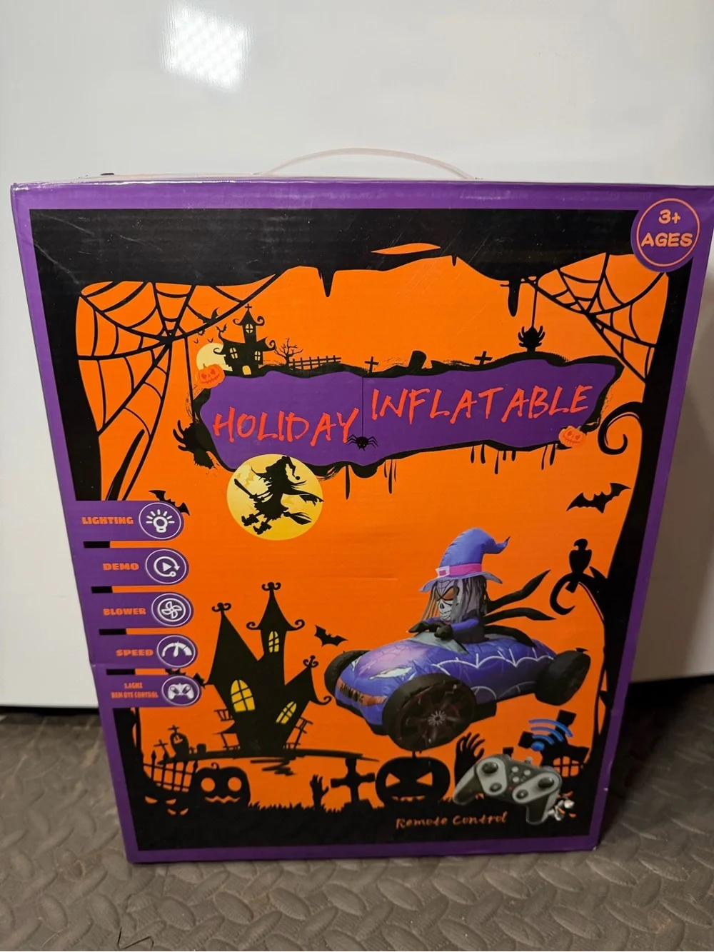 3.5FT Remote Control Halloween Inflatable Skeleton/Witch Car